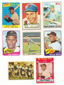 1934-70 Hall of Famers Baseball Card Lot of (8) Including Willie Mays and Roberto Clemente